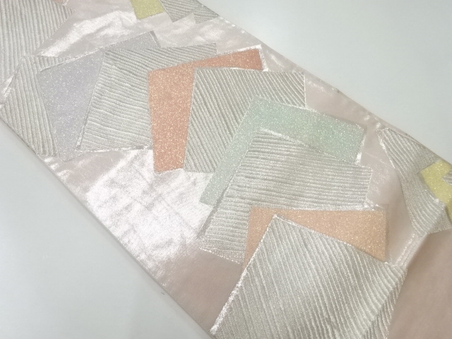 リサイクル　色紙模様織り出し袋帯